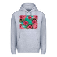 Heather Grey easter spring leopard serape background Premium Hoodie - Artiststas