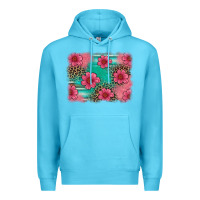 Ocean Blue easter spring leopard serape background Premium Hoodie - Artiststas