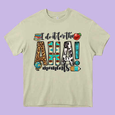 I Do It For The Aha Moments Teacher Heavy Core Tee Designed By Oliviacreatesart