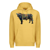 Antique Gold christmas black angus bull with christmas lights Premium Hoodie - RanaPortraitStore