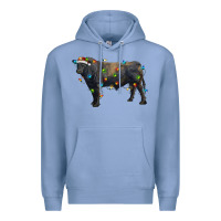 Colony Blue christmas black angus bull with christmas lights Premium Hoodie - RanaPortraitStore