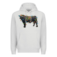 Dove Grey christmas black angus bull with christmas lights Premium Hoodie - RanaPortraitStore