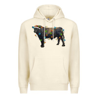 Sandshell christmas black angus bull with christmas lights Premium Hoodie - RanaPortraitStore