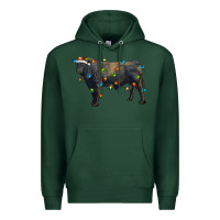 Sports Green christmas black angus bull with christmas lights Premium Hoodie - RanaPortraitStore