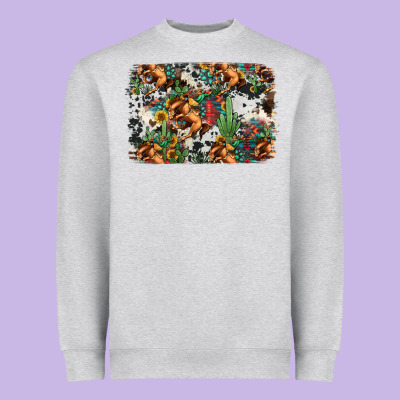 Western Rodeo Background Heavyweight Sweatshirt Designed By Jasminsmagicworld
