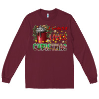 Burgundy afamilytloveschristmas Long Sleeve Tee - CowhideDigitalArt