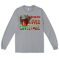 Heather Grey afamilytloveschristmas Long Sleeve Tee - CowhideDigitalArt