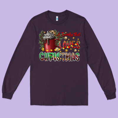 Afamilytloveschristmas Long Sleeve Tee Designed By Cowhidedigitalart