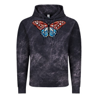 Cloud Black Patriotic American Butterfly Vintage Hoodie - LillyAllenDesigns
