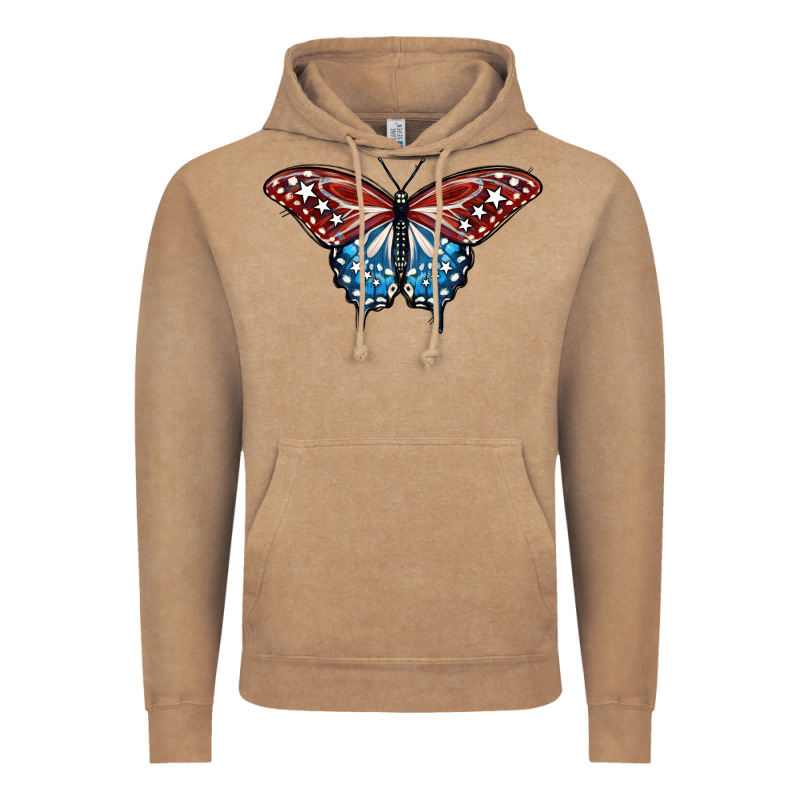 Patriotic American Butterfly Vintage Hoodie by LillyAllenDesigns | Teevron