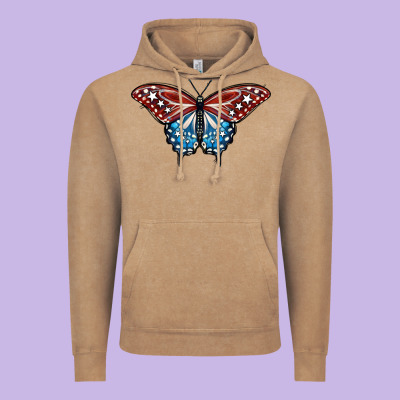 Patriotic American Butterfly Vintage Hoodie Designed By Lillyallendesigns
