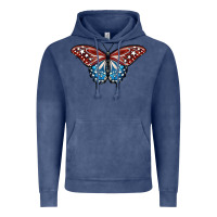 Vintage Denim Patriotic American Butterfly Vintage Hoodie - LillyAllenDesigns