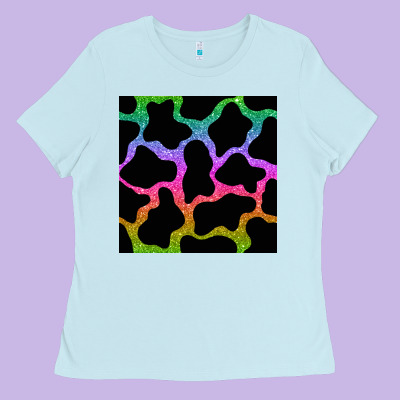 Cow Glitter Seamless Pattern Ladies Tee Designed By Bundleandbundleshop