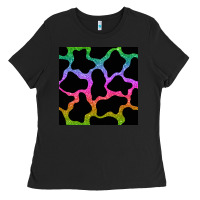 Black cow glitter seamless pattern Ladies Tee - BundleAndBundleShop
