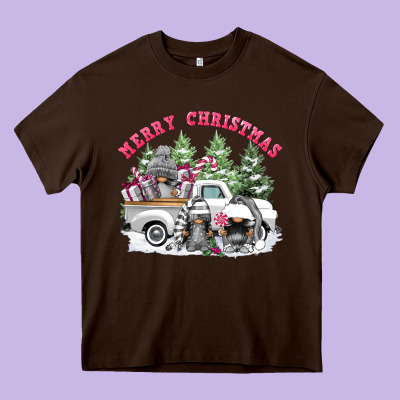 Merry Christmas Gnomies Heavy Core Tee Designed By Fadigitalartstudio