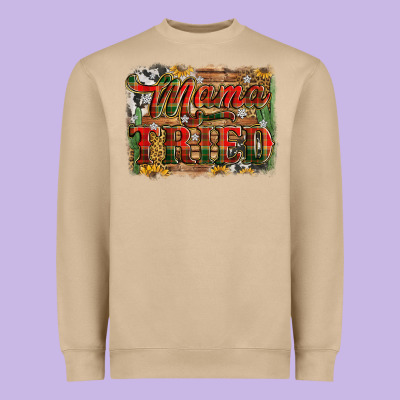 Mama Tried Christmas Heavyweight Sweatshirt Designed By Jasminsmagicworld