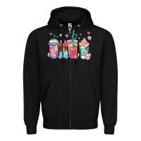 Black easter longhaired cow coffee cups Zipper Hoodie - Jasminsmagicworld