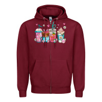 Burgundy easter longhaired cow coffee cups Zipper Hoodie - Jasminsmagicworld