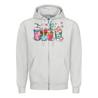 Dove Grey easter longhaired cow coffee cups Zipper Hoodie - Jasminsmagicworld