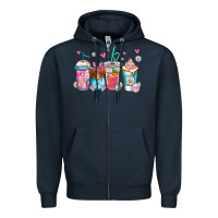 Navy easter longhaired cow coffee cups Zipper Hoodie - Jasminsmagicworld