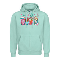 Seafoam easter longhaired cow coffee cups Zipper Hoodie - Jasminsmagicworld
