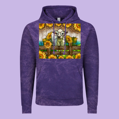 Western Charolais Heifer With Sunflowers Vintage Hoodie Designed By Lillyallendesigns