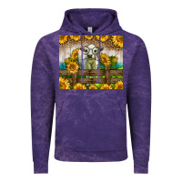 Cloud Purple Western Charolais Heifer With Sunflowers Vintage Hoodie - LillyAllenDesigns