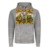 Cloud Rock Western Charolais Heifer With Sunflowers Vintage Hoodie - LillyAllenDesigns