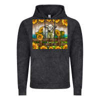 Vintage Black Western Charolais Heifer With Sunflowers Vintage Hoodie - LillyAllenDesigns