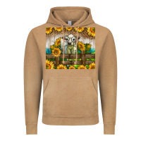 Vintage Camel Western Charolais Heifer With Sunflowers Vintage Hoodie - LillyAllenDesigns