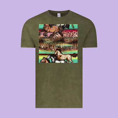 Horses Seamless Pattern Vintage Tee Designed By Bundleandbundleshop