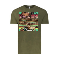 Vintage Olive horses seamless pattern Vintage Tee - BundleAndBundleShop