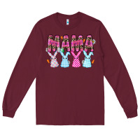 Burgundy Easter Day Mamaa Long Sleeve Tee - CowhideDigitalArt