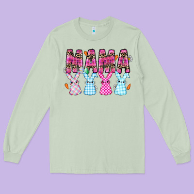 Easter Day Mamaa Long Sleeve Tee Designed By Cowhidedigitalart