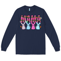 Navy Easter Day Mamaa Long Sleeve Tee - CowhideDigitalArt