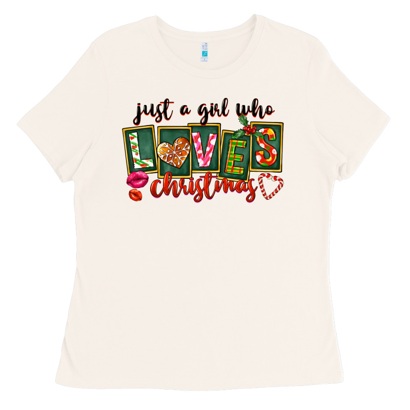 Just A Girl Who Loves Christmas Ladies Tee by FaDigitalArtStudio | Teevron