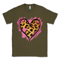 Army Green Leopard Pink Glitter Heart Classic Tee - Jasminsmagicworld