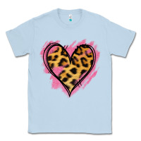 Dusty Blue Leopard Pink Glitter Heart Classic Tee - Jasminsmagicworld