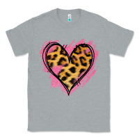 Heather Grey Leopard Pink Glitter Heart Classic Tee - Jasminsmagicworld