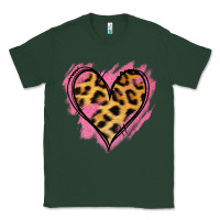 Sports Green Leopard Pink Glitter Heart Classic Tee - Jasminsmagicworld