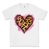 White Leopard Pink Glitter Heart Classic Tee - Jasminsmagicworld