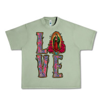 Oil Green love lady of guadalupe Urban Heavy Tee - Jasminsmagicworld