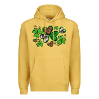 Antique Gold western st patricks day shamrocks and hearts Premium Hoodie - Artiststas