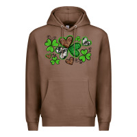 Chestnut western st patricks day shamrocks and hearts Premium Hoodie - Artiststas