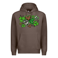 Coffee western st patricks day shamrocks and hearts Premium Hoodie - Artiststas