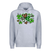 Heather Grey western st patricks day shamrocks and hearts Premium Hoodie - Artiststas