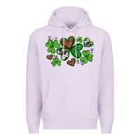 Lilac western st patricks day shamrocks and hearts Premium Hoodie - Artiststas
