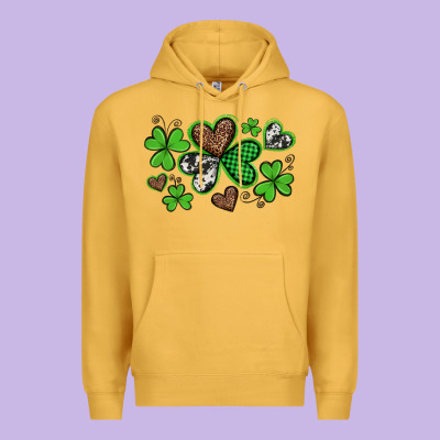 Western St Patricks Day Shamrocks And Hearts Premium Hoodie Designed By Artiststas
