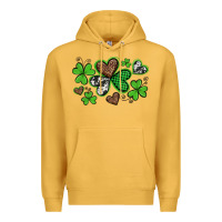 Mustard western st patricks day shamrocks and hearts Premium Hoodie - Artiststas