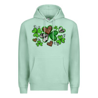 Seafoam western st patricks day shamrocks and hearts Premium Hoodie - Artiststas